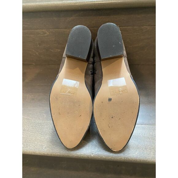 Crown Vintage Ankle Booties Women‎ 8 Brown Saleen Faux Suede Zip Chunky Heel - Picture 6 of 7